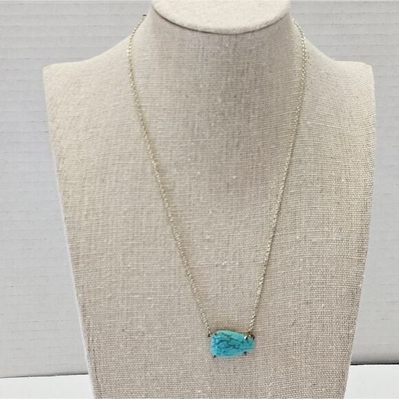 Kendra Scott Rose Isla Veined Turquoise Necklace - Picture 2 of 7
